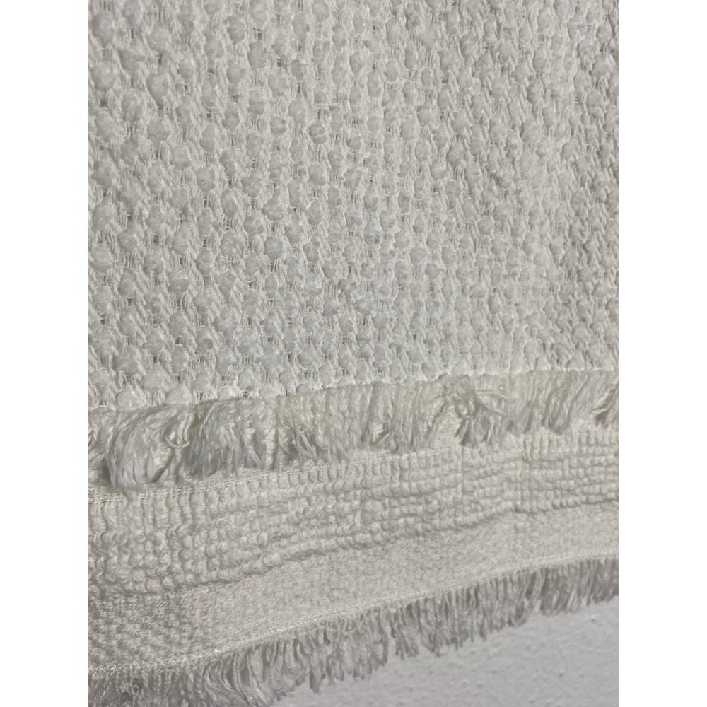 PortsPure Top Crew Neck Fringe Trim Knit Textured Cotton Coquette Grannycore M - Picture 7 of 7